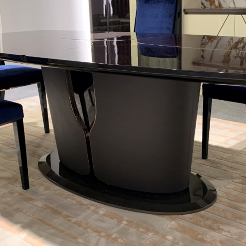 Modern style rectangular furniture wood veneer dining table