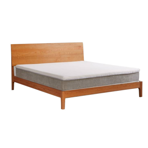 Modern solid wood bed frame full size bedside bedroom wood bed