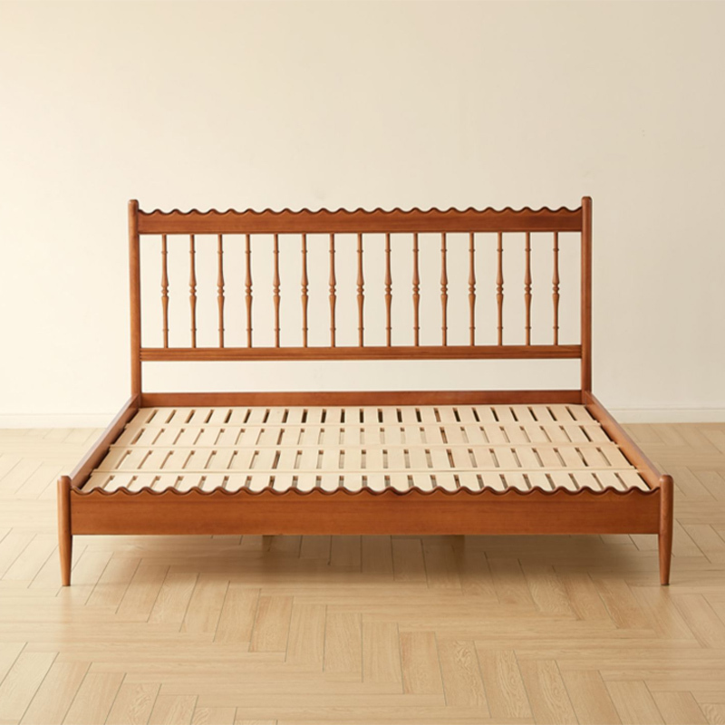 Modern Wooden Bed Frame Set with Matching Side Table - Simple & Elegant Bedroom Furniture