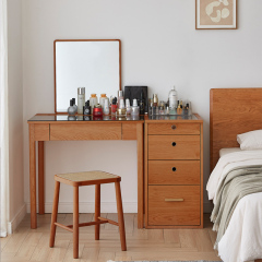 Simple dresser with mirror and drawers in modern design cherry wood dresser