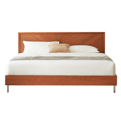 Modern design wooden furniture bed frame king size cherry wood bed