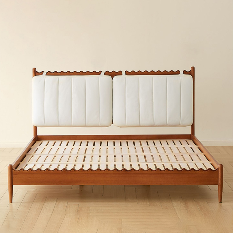 Modern Wooden Bed Frame Set with Matching Side Table - Simple & Elegant Bedroom Furniture