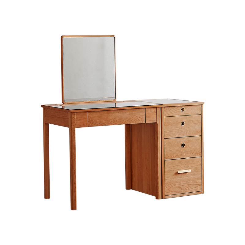 Simple dresser with mirror and drawers in modern design cherry wood dresser