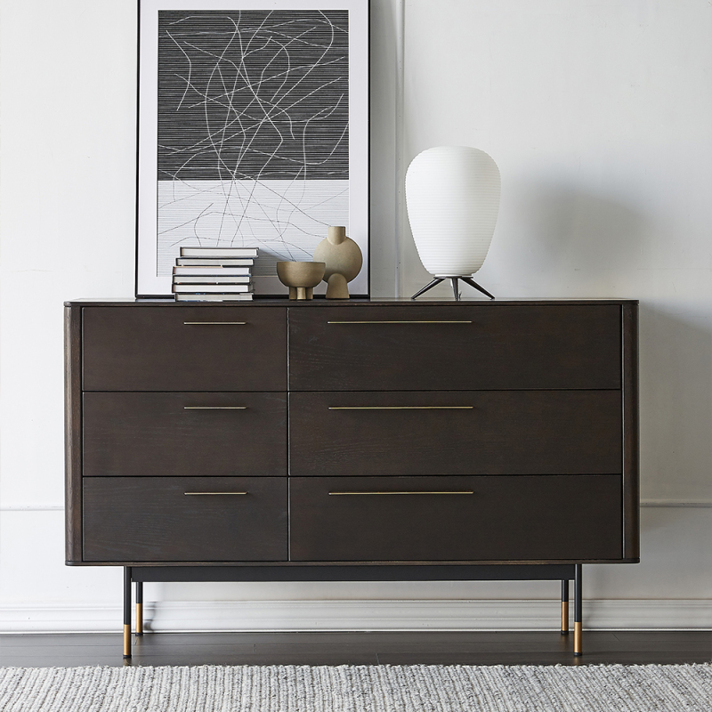 High quality durable chest of drawers solid wood home furniture 6 chest of drawers