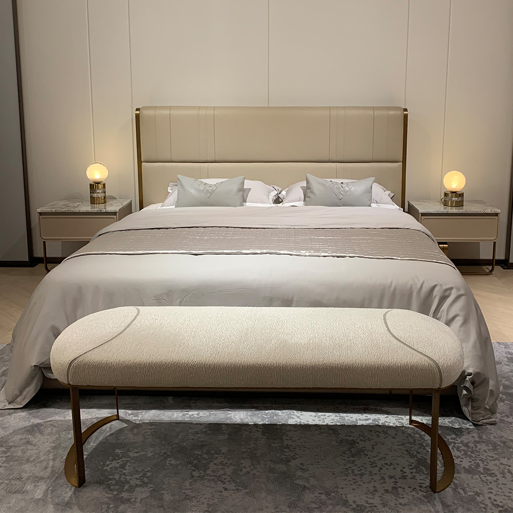 Modern bedroom fabric home furniture bedroom soft bed