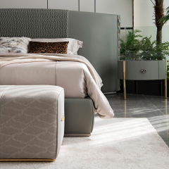 Luxury Premium King Bed Modern Design Leather Bedroom Bed
