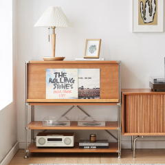 Modern durable storage table living room solid wood storage cabinet