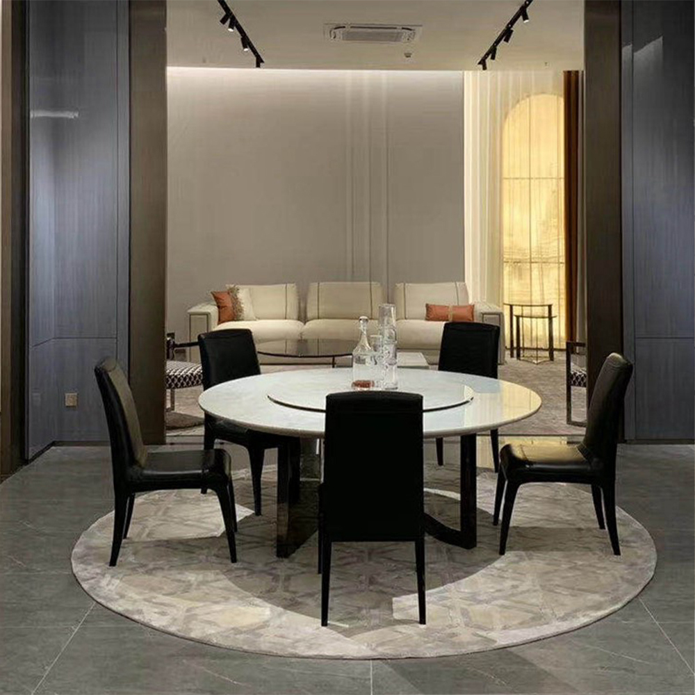 Modern restaurant furniture marble turntable dining table