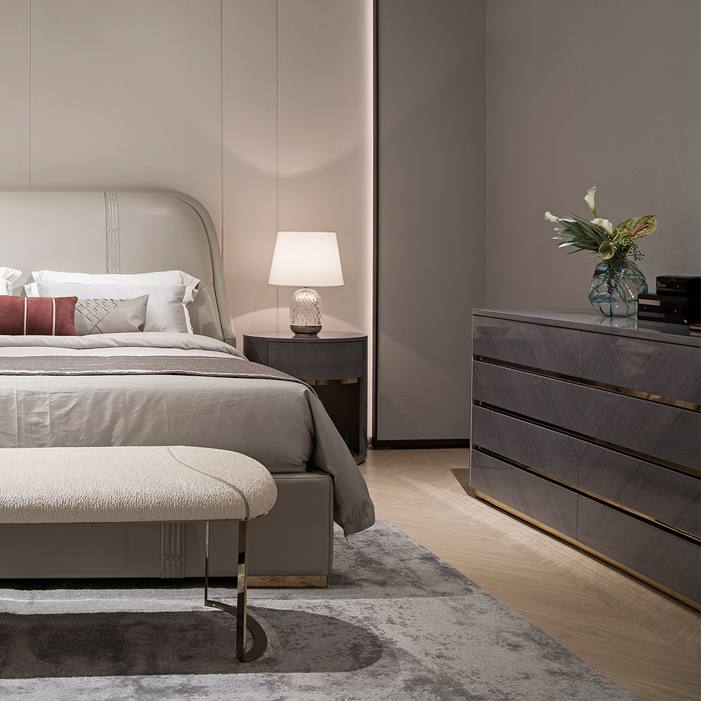 Modern minimalist wooden design style bedroom storage cabinet