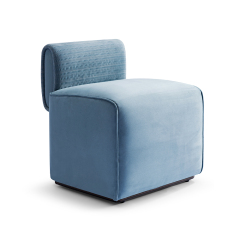 Modern dressing chair in velvet fabric with backrest