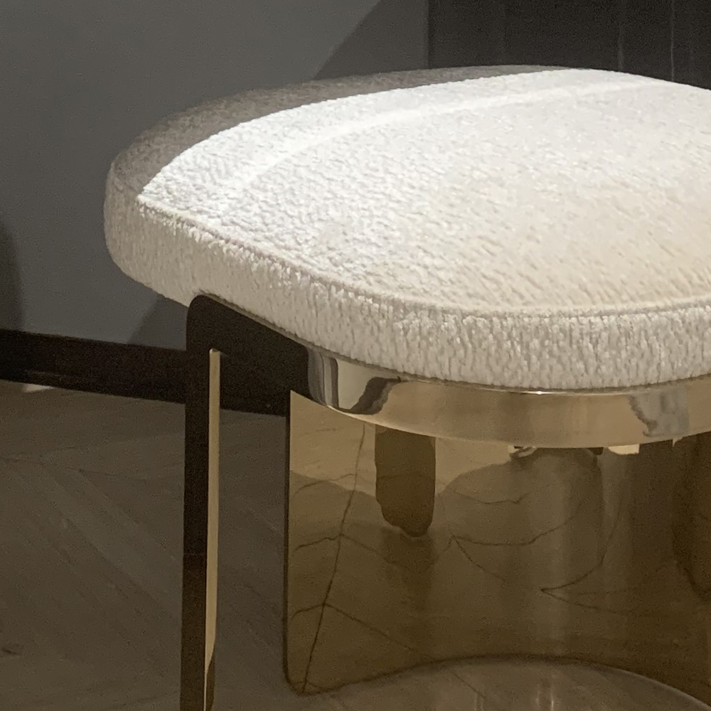 Modern minimalist design fabric metal footstool