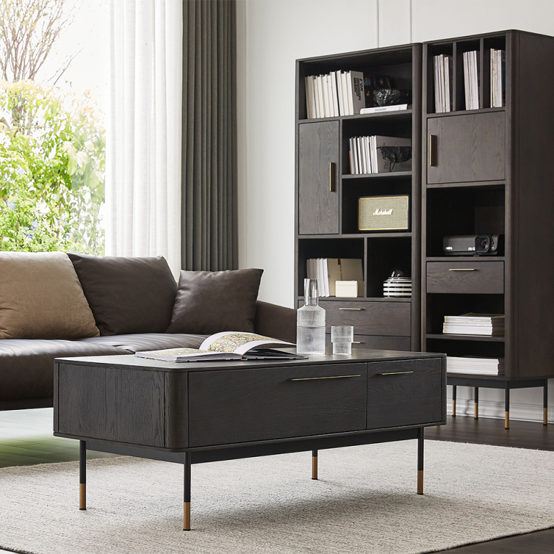 Modern TV and Coffee Table Set Black Premium Living Room Ensemble