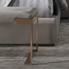 Modern Italian Design Velvet Metal Foot End Stool