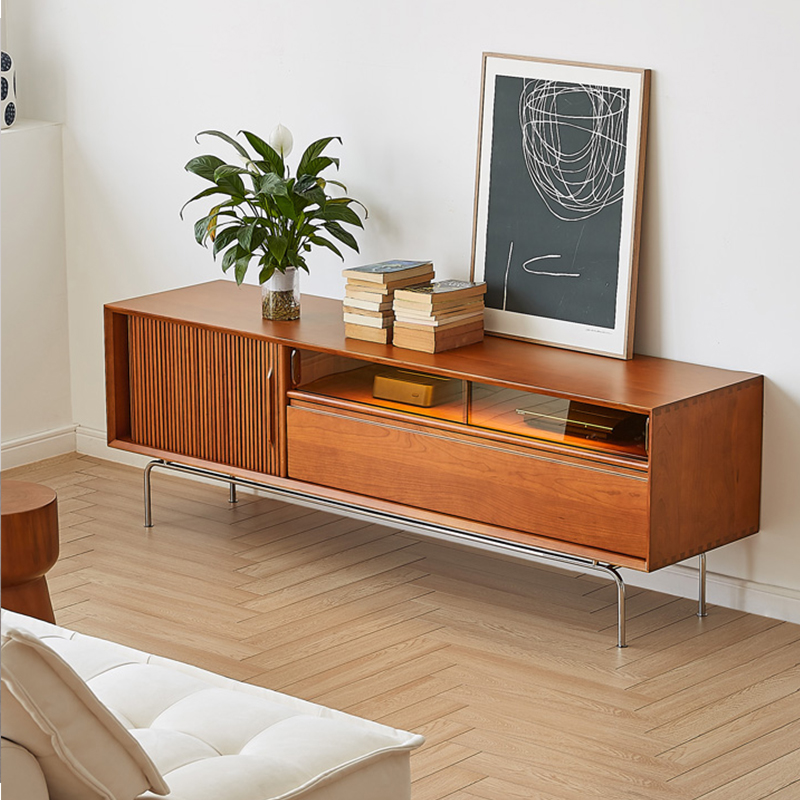 Modern TV stand with storage brown mid century living room modern TV stand