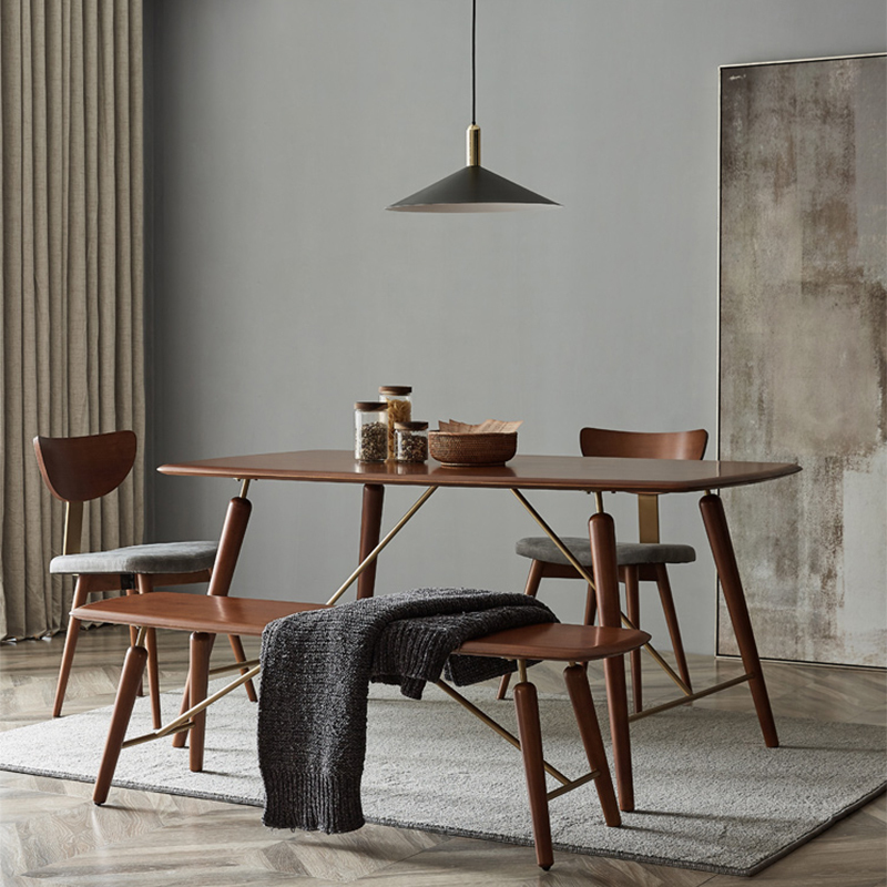 Modern bench modern dining room simple wooden dining table and chairs