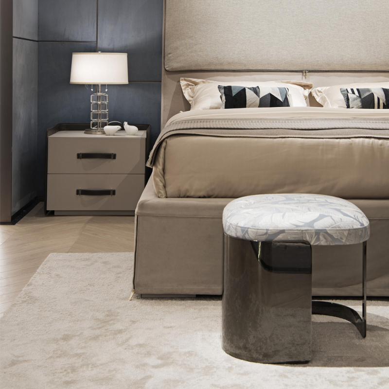 Modern minimalist design fabric metal footstool