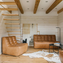 Modern Leather Sofa Living Room Double Luxury Sofa Set