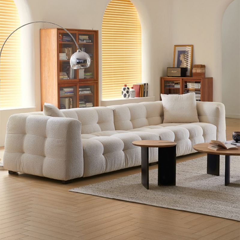 Modern White tufted sofa