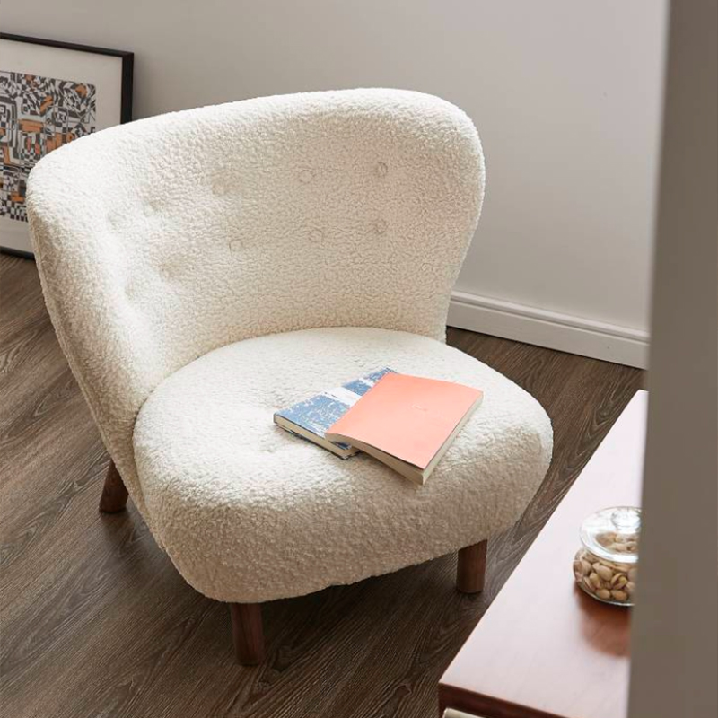 Modern White Single Sofa Chair Modern Fabric Recliner Sofa