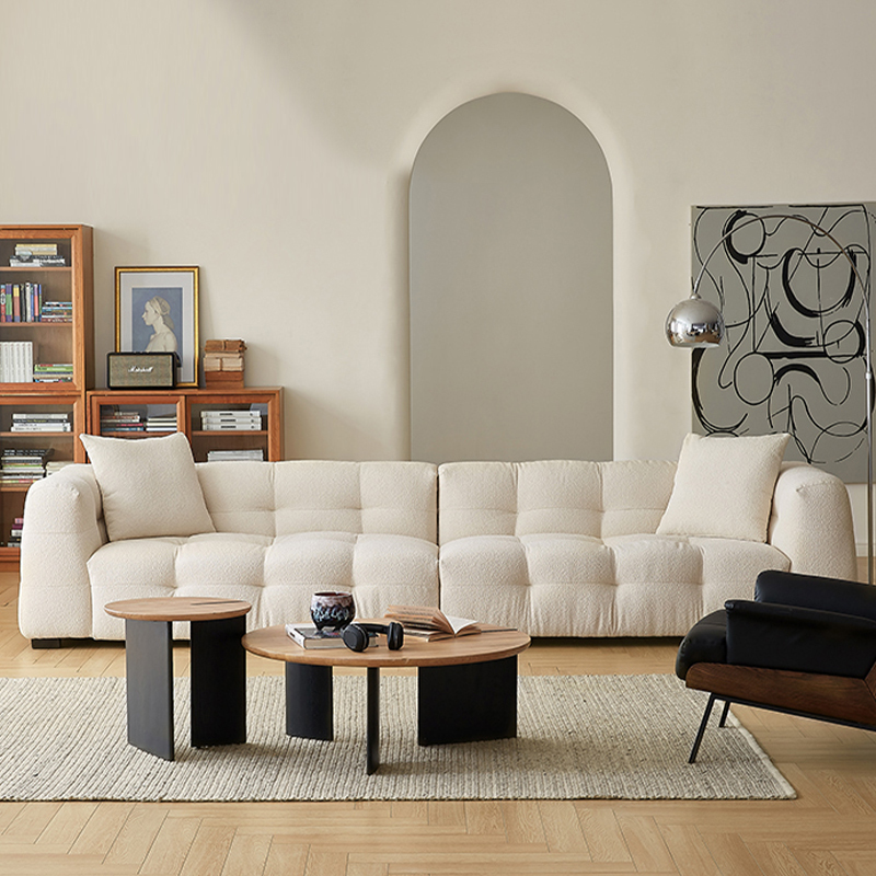 Modern White tufted sofa