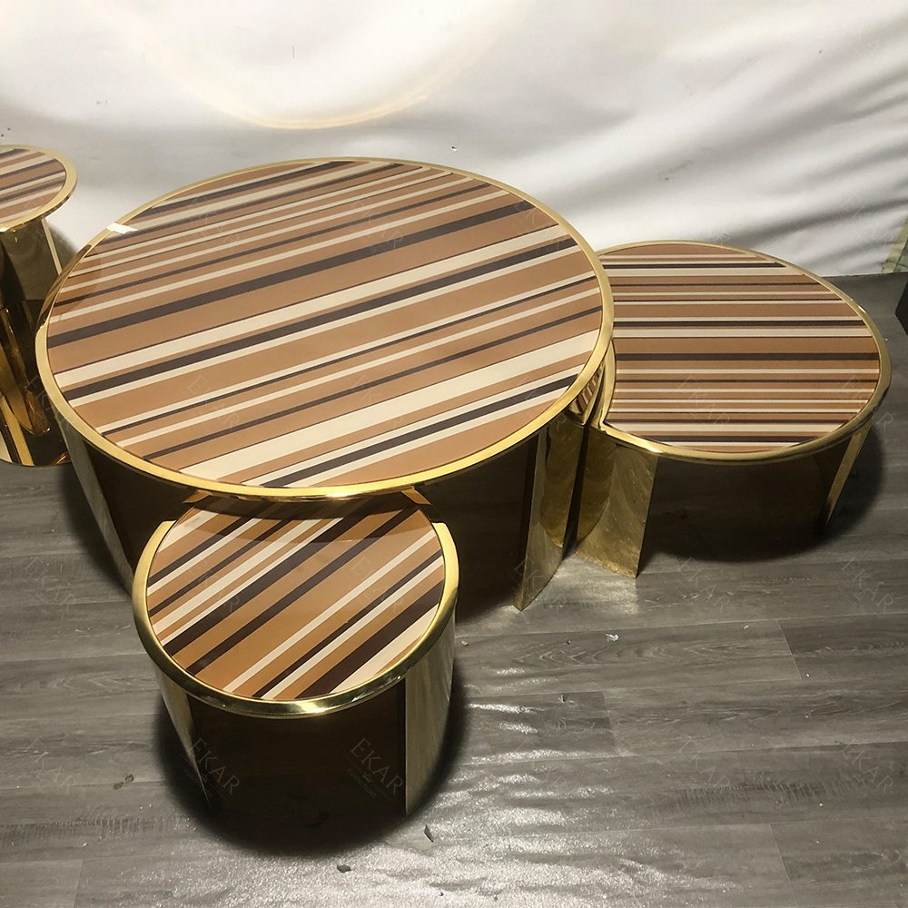 Minimalist Polished Stainless Steel Coffee Table