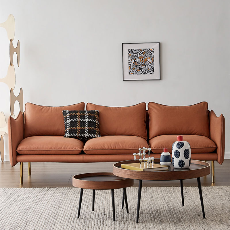 Modern Luxury Sofa Mid Century Modern Orange Sofa Living Room