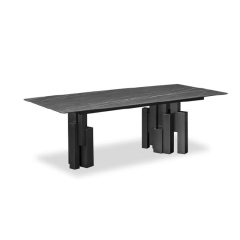 Modern style Italian Stainless Steel Base Marble top Dining Table Set
