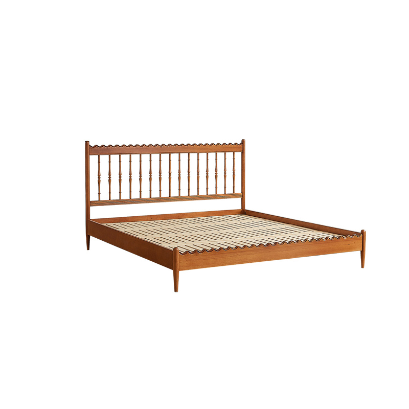 Modern Wooden Bed Frame Set with Matching Side Table - Simple & Elegant Bedroom Furniture