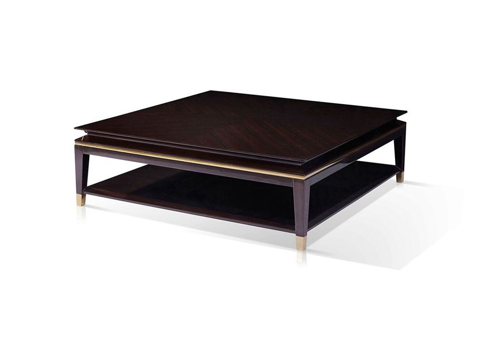 black square wooden leg coffee table