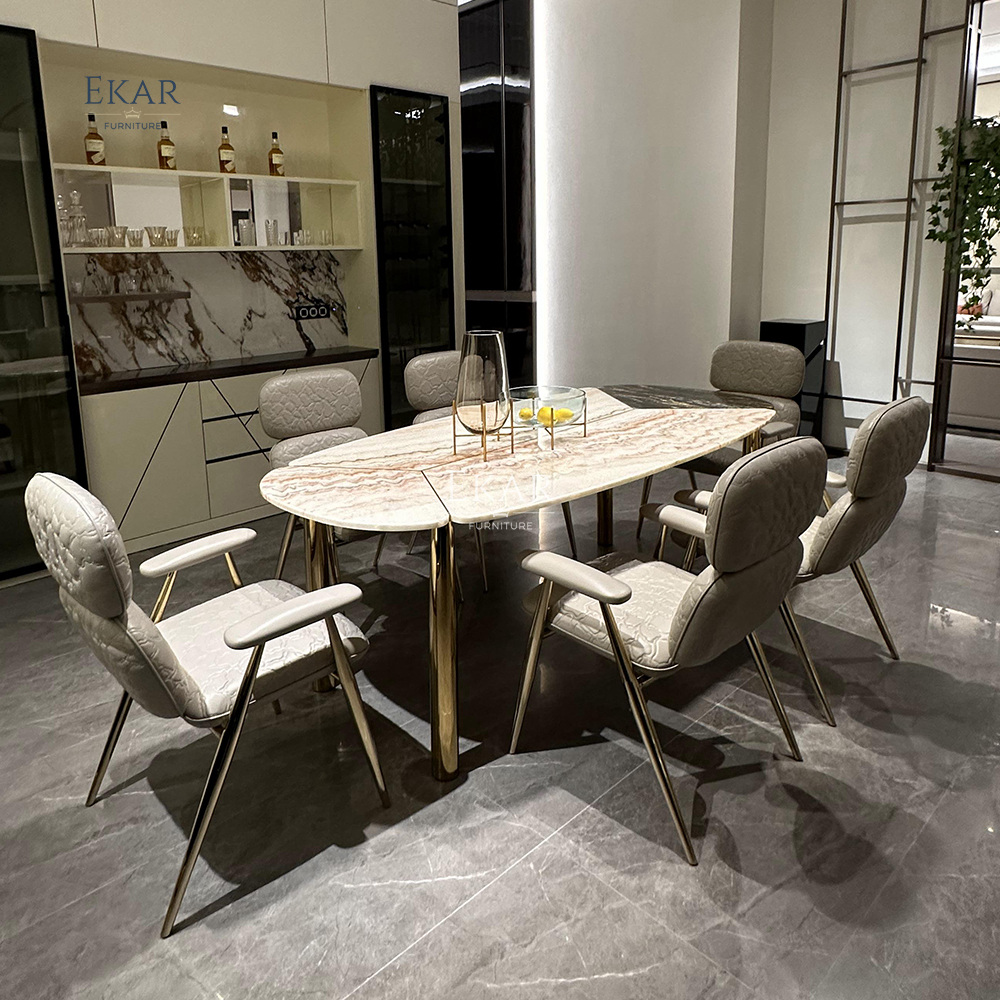 Simple and Creative Oval Marble Dining Table