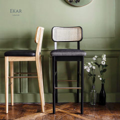 EKAR FURNITURE Luxury Bamboo and Wood Chair - Unique Light Luxury Design