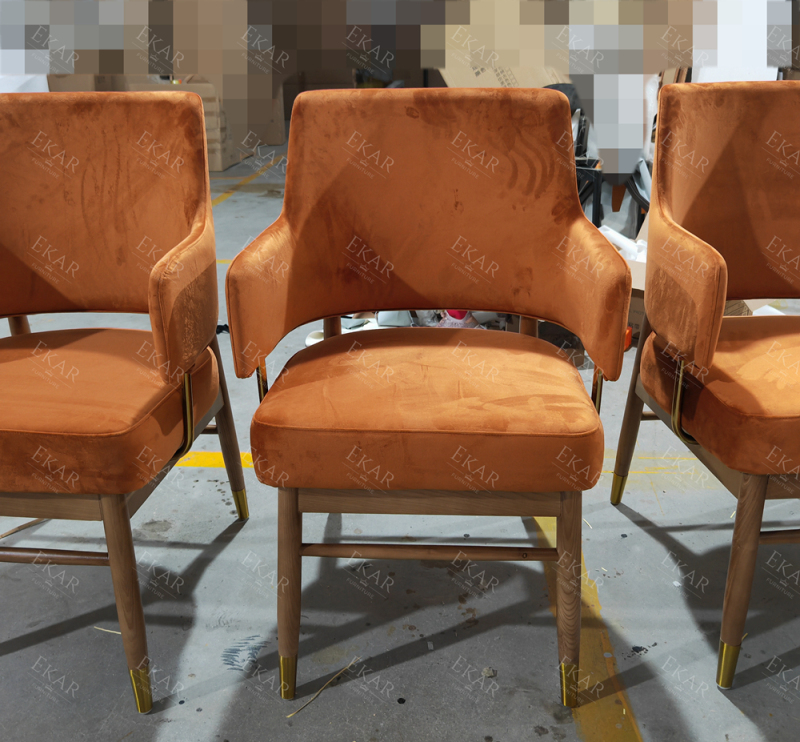 EKAR FURNITURE Luxury Leather and Iron Chair - Unique Light Luxury Design