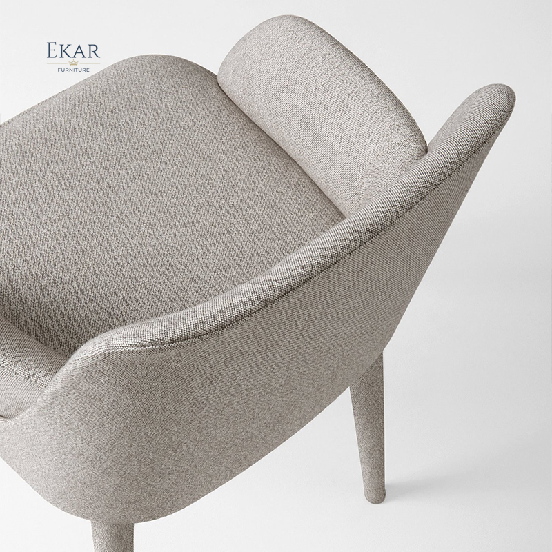 EKAR FURNITURE Luxury Leather and Wood Chair - Unique Light Luxury Design