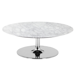 Sleek White High-Gloss Marble Beveled Edge Dining Table