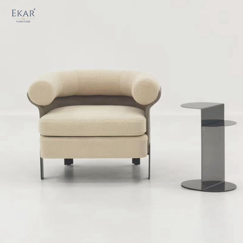 EKAR FURNITURE Luxury Fabric and Iron Chair - Unique Light Luxury Design
