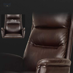 EKAR FURNITURE Leather Office Chair with Metal Base