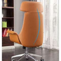 EKAR FURNITURE Leather Executive Chair with Metal Base