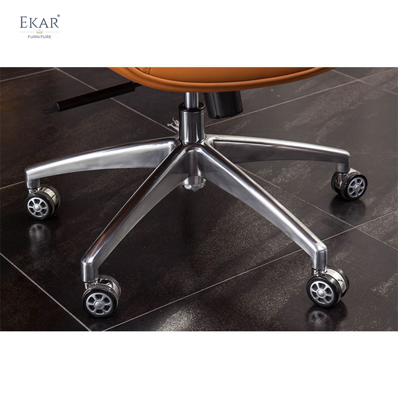 EKAR FURNITURE Leather Executive Chair with Metal Base