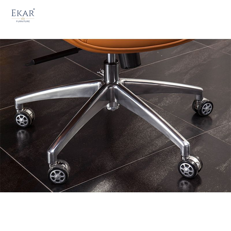 EKAR FURNITURE Leather Executive Chair with Metal Base