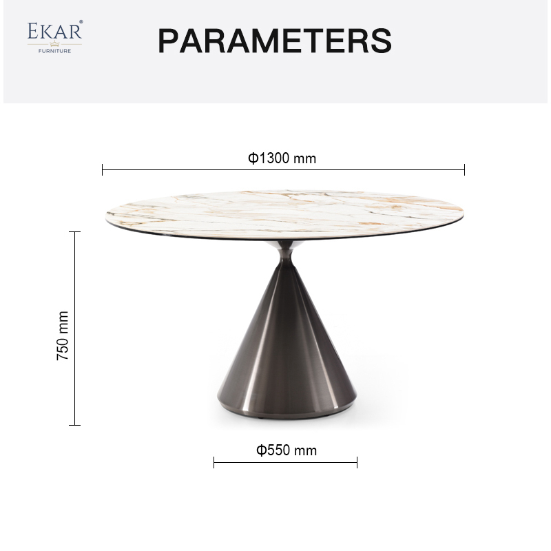 EKAR FURNITURE Natural Marble Dining Table - Stylish Design, High Quality Materials