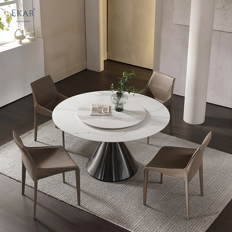 EKAR FURNITURE Natural Marble Dining Table - Stylish Design, High Quality Materials