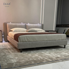 EKAR FURNITURE Luxury Leather Bed - Minimalistic Design, High-Quality Material