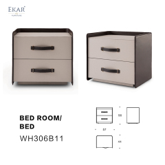 EKAR FURNITURE Luxury Leather Bed - Minimalistic Design, High-Quality Material