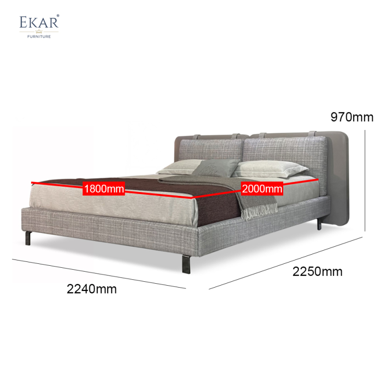 EKAR FURNITURE Luxury Leather Bed - Minimalistic Design, High-Quality Material