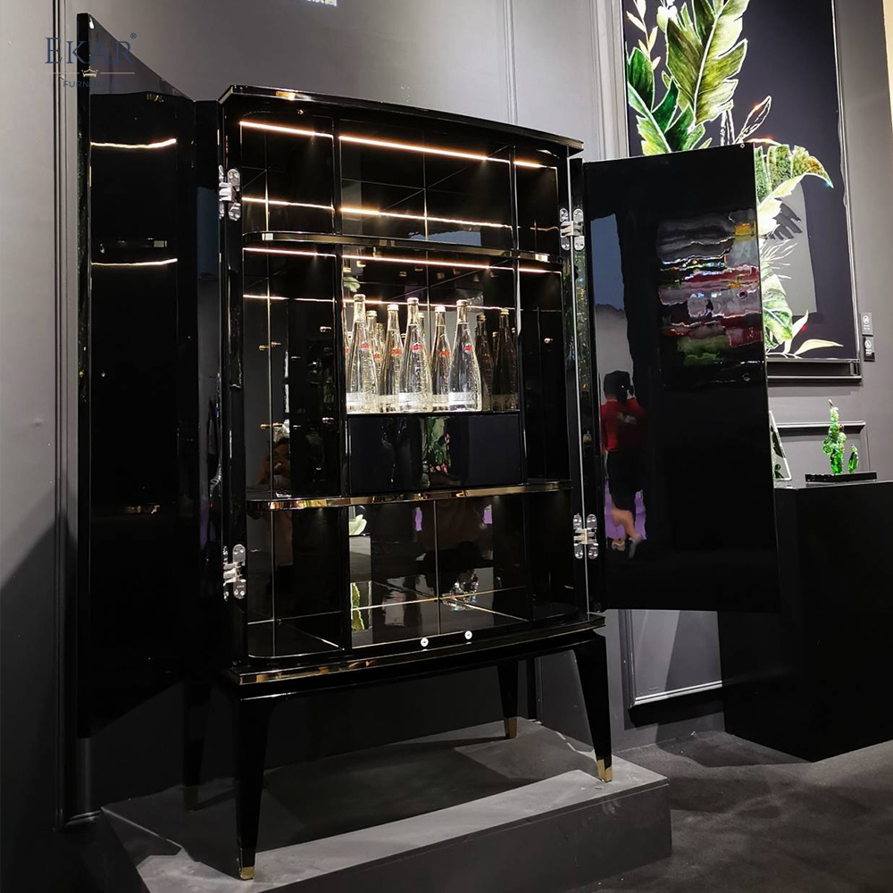 EKAR FURNITURE Luxury Crystal Wine Cabinet - Exquisite Design, High-Quality Material