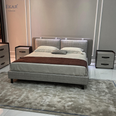 EKAR FURNITURE Luxury Leather Bed - Minimalistic Design, High-Quality Material