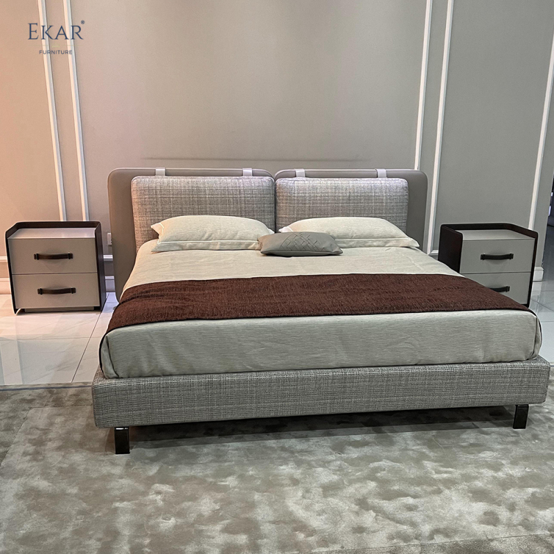 EKAR FURNITURE Luxury Leather Bed - Minimalistic Design, High-Quality Material