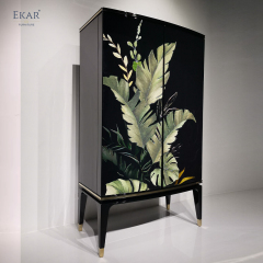 EKAR FURNITURE Luxury Crystal Wine Cabinet - Exquisite Design, High-Quality Material