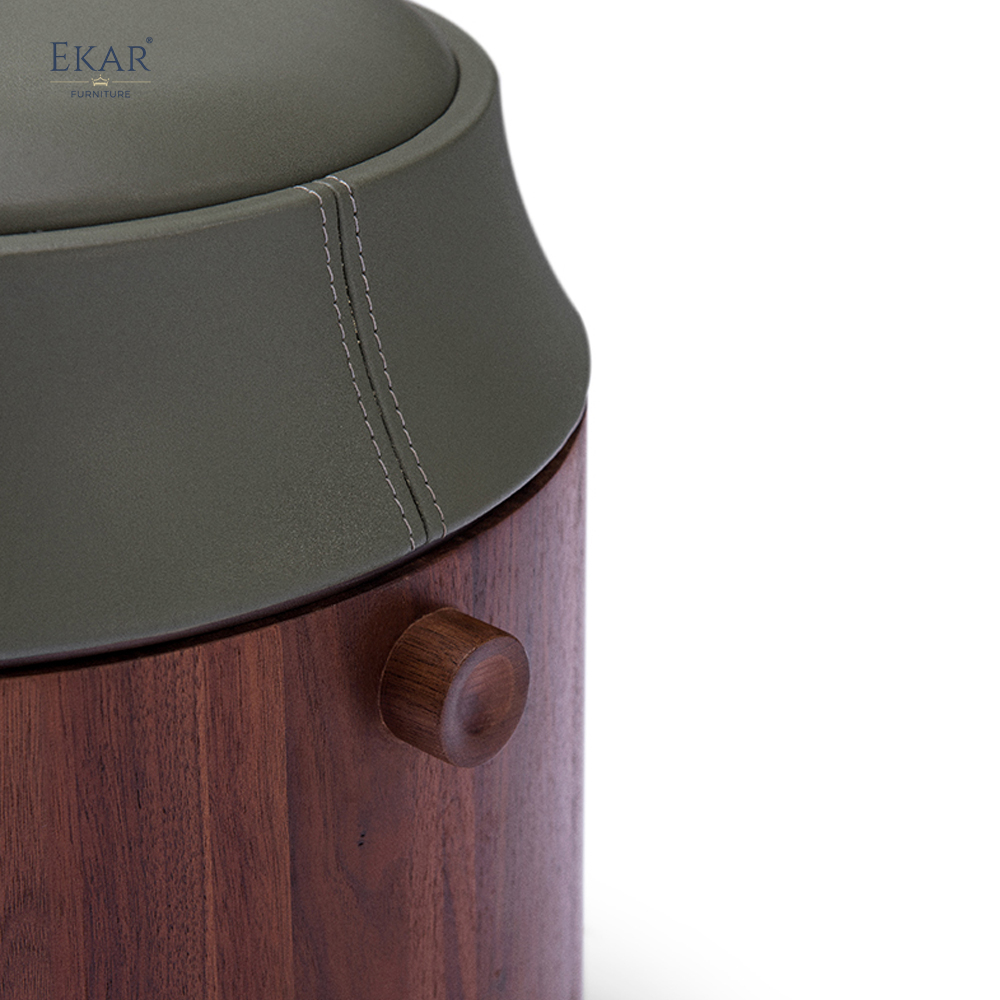 EKAR FURNITURE Light Luxury Series Leather Seat Pouf