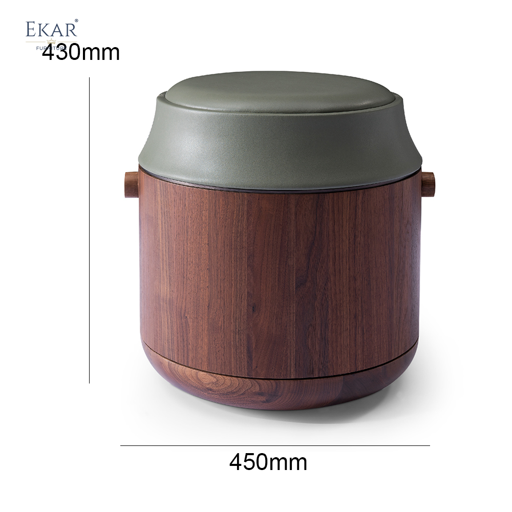 EKAR FURNITURE Light Luxury Series Leather Seat Pouf